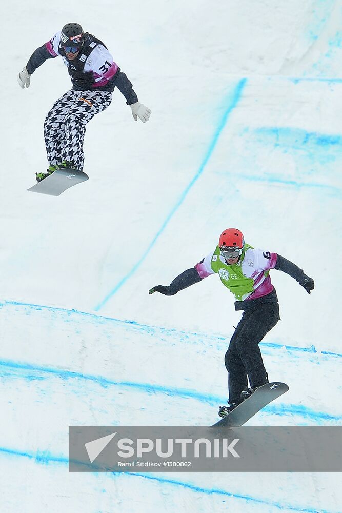 Snowboard World Cup Stage. Snowboard cross finals
