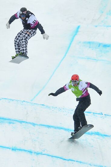 Snowboard World Cup Stage. Snowboard cross finals