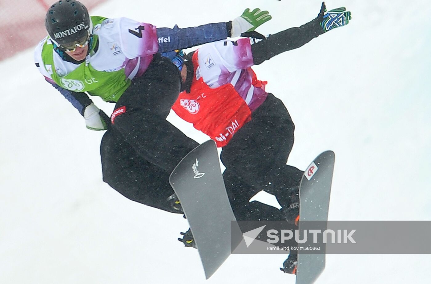 Snowboard World Cup Stage. Snowboard cross finals