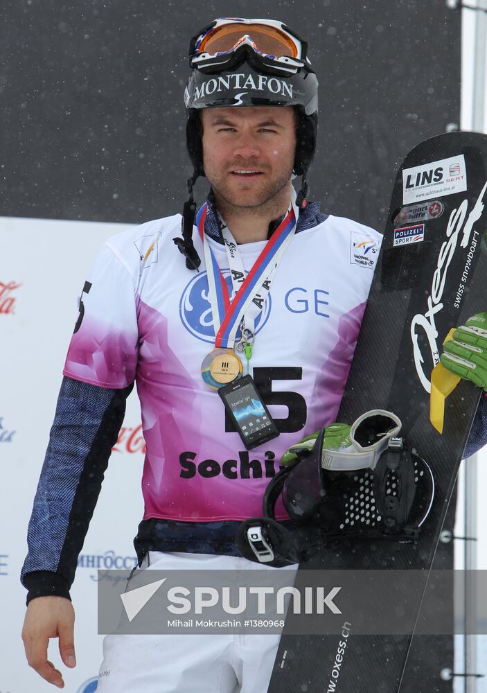 Snowboard World Cup Stage. Snowboard cross finals