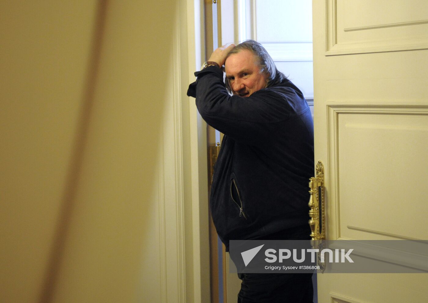 Gerard Depardieu and Vladimir Medinsky meet at Bolshoi Theatre