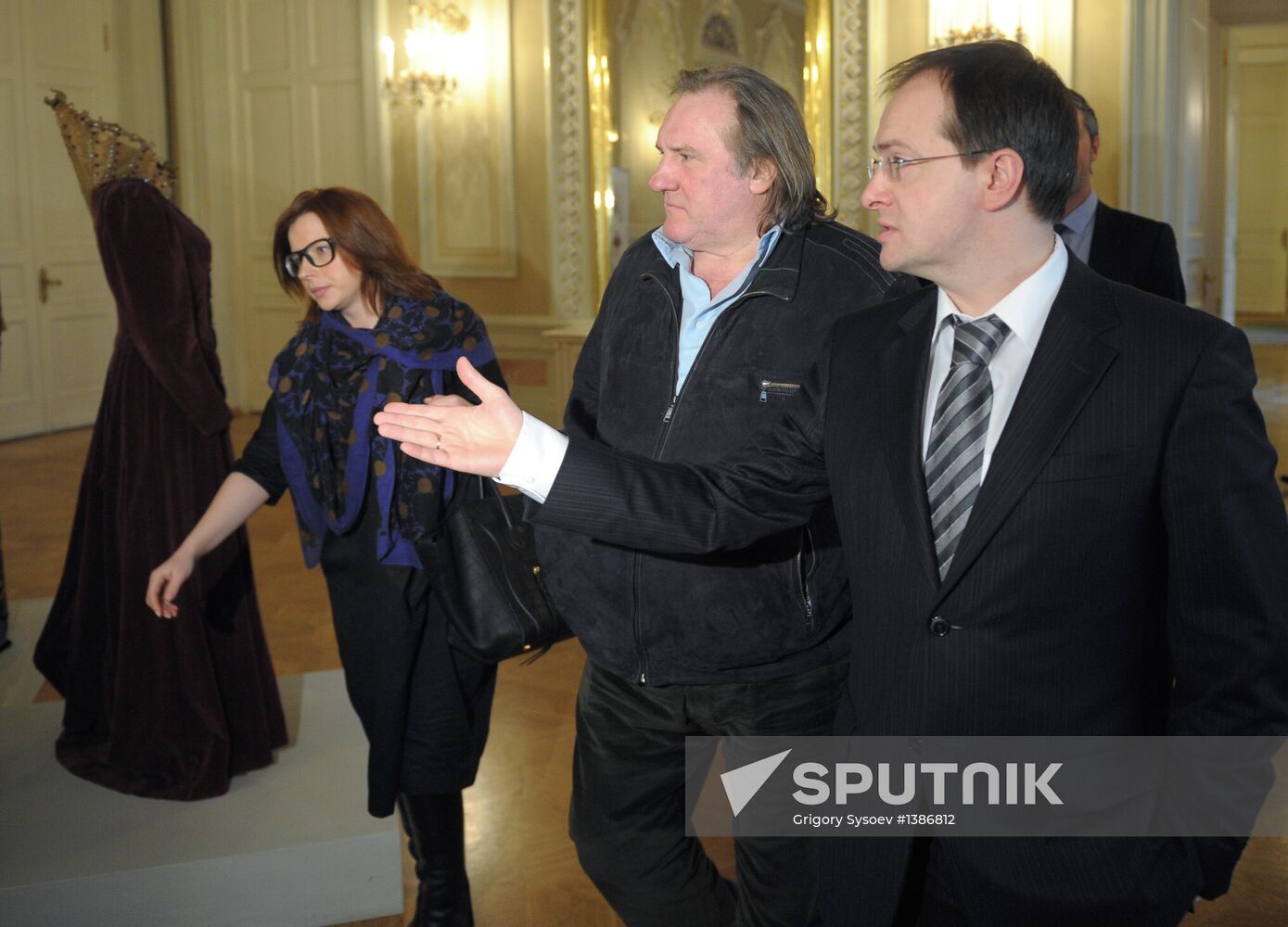 Gerard Depardieu and Vladimir Medinsky meet at Bolshoi Theatre