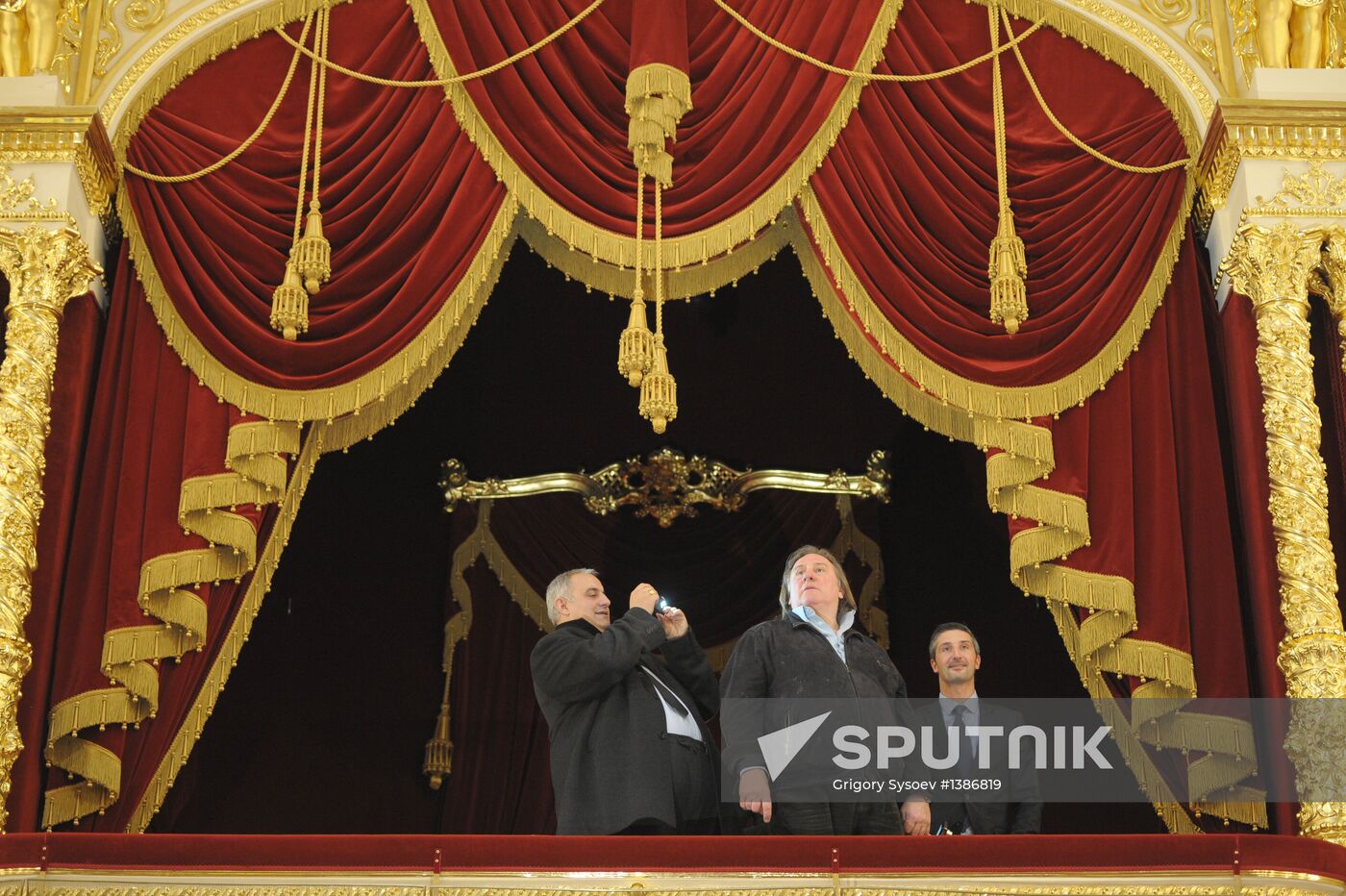 Gerard Depardieu and Vladimir Medinsky meet at Bolshoi Theatre
