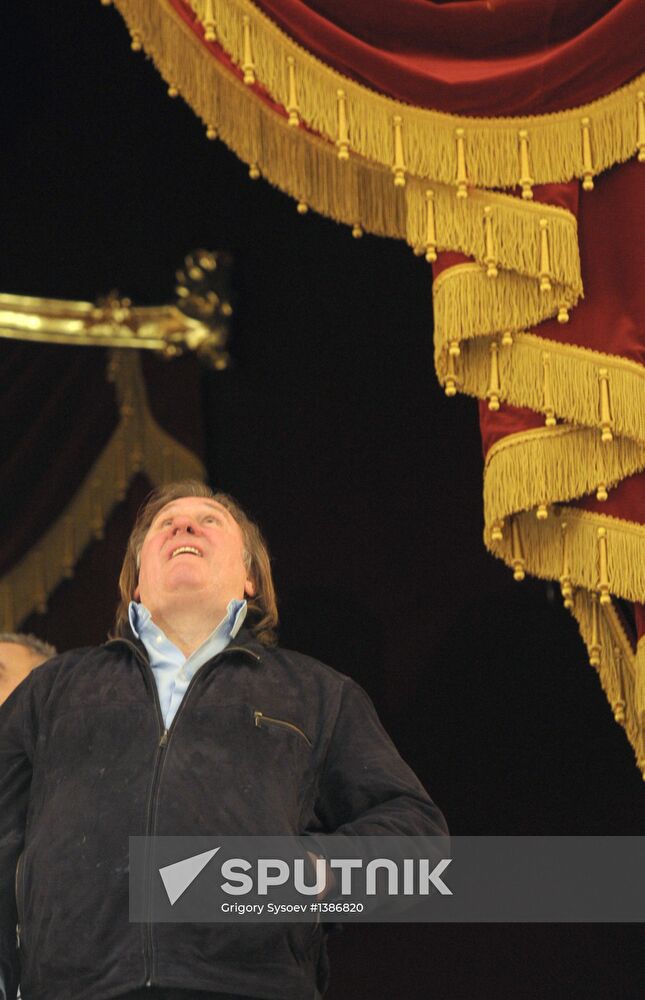 Gerard Depardieu and Vladimir Medinsky meet at Bolshoi Theatre