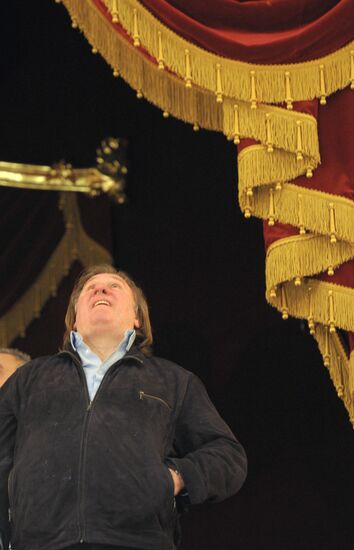 Gerard Depardieu and Vladimir Medinsky meet at Bolshoi Theatre