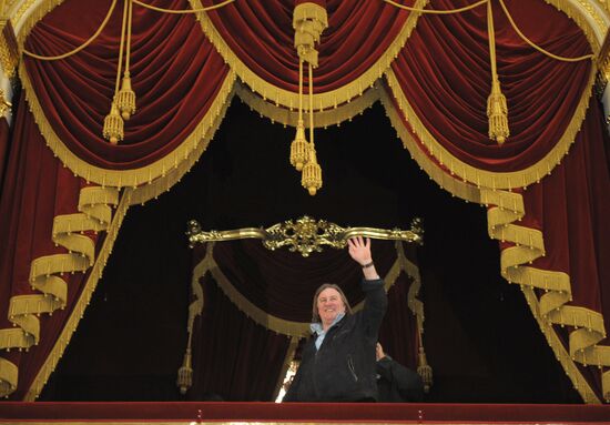 Gerard Depardieu and Vladimir Medinsky meet at Bolshoi Theatre