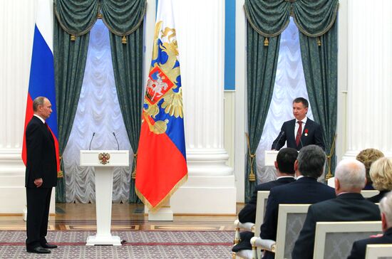 President Vladimir Putin presents state awards in Kremlin