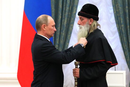 President Vladimir Putin presents state awards in Kremlin
