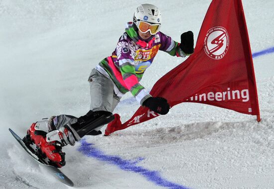 Snowboard World Cup Stage. Parallel Slalom