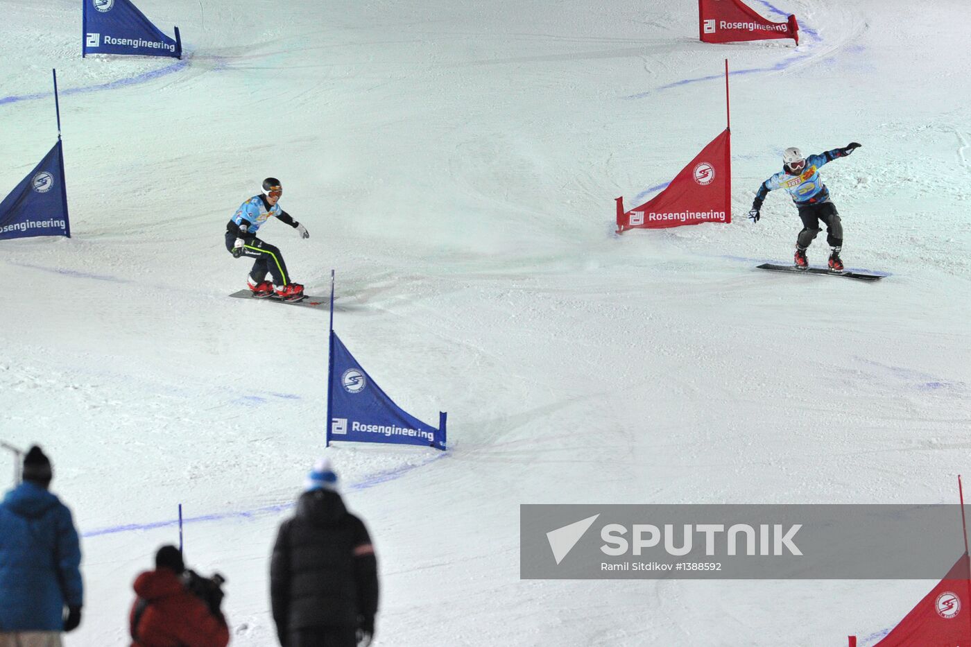 Snowboard World Cup Stage. Parallel Slalom