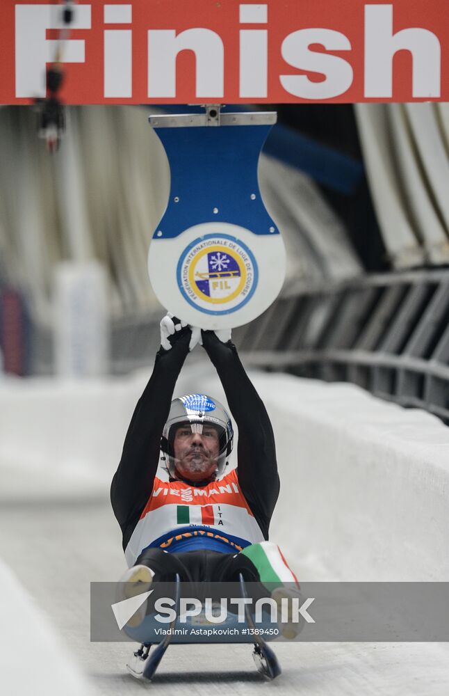 Luge World Cup's final stage. Team relay