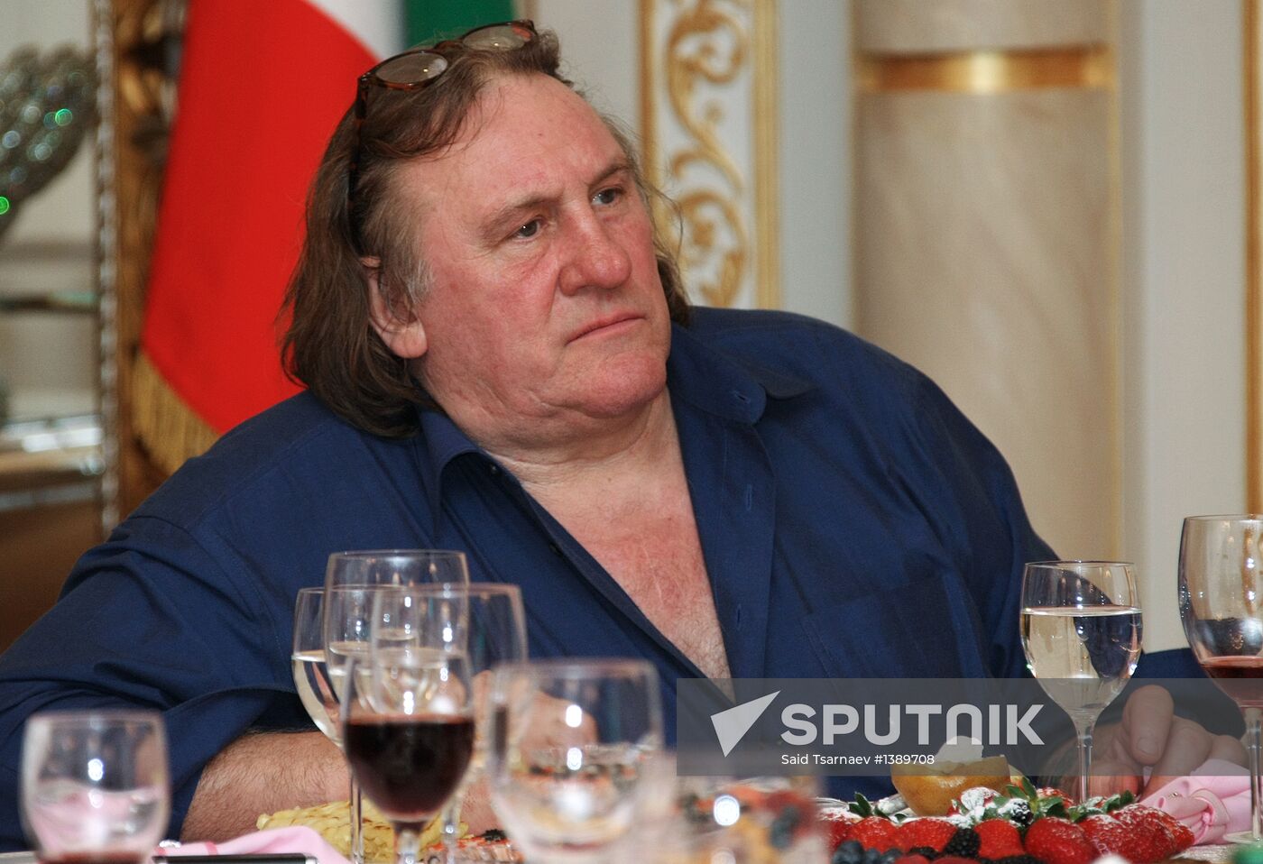 French actor Gérard Depardieu visits Grozny