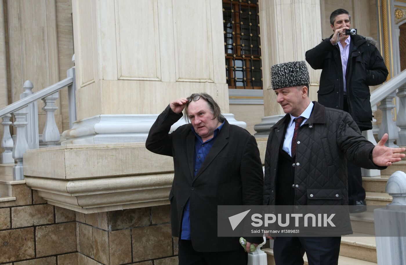 French actor Gérard Depardieu visits Grozny