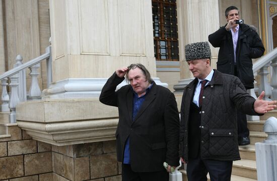 French actor Gérard Depardieu visits Grozny