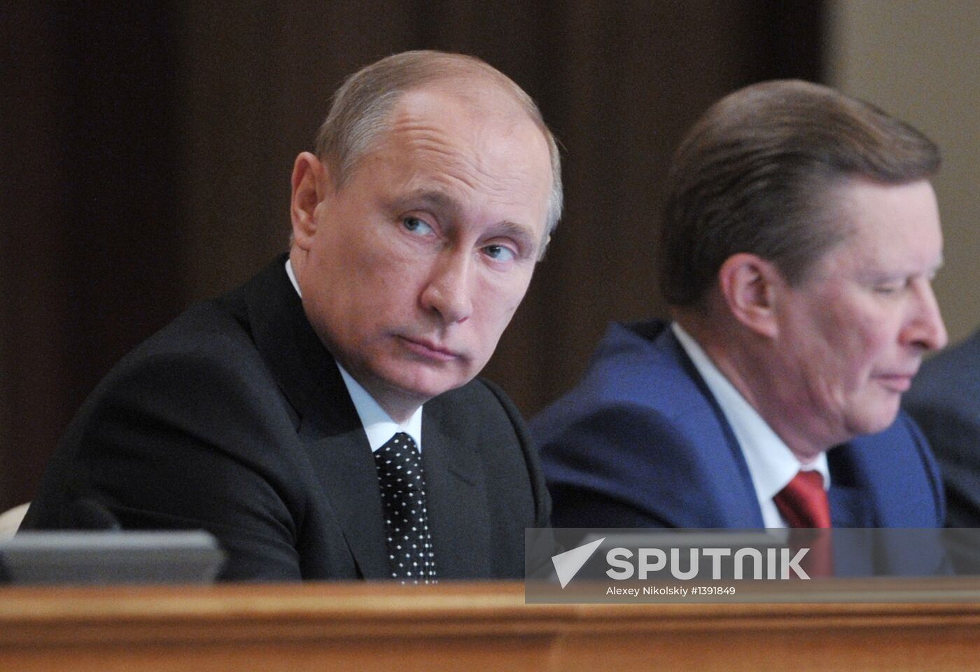 Vladimir Putin during Defense Ministry's board meeting