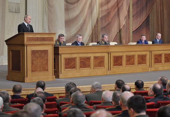 Vladimir Putin during Defense Ministry's board meeting