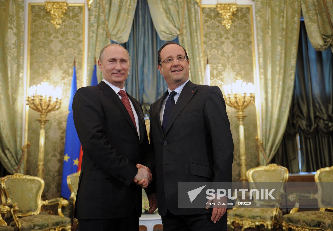Vladimir Putin meets with Francois Hollande in the Kremlin