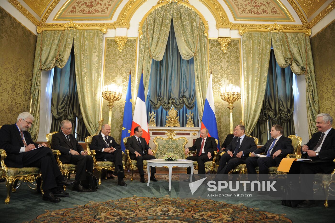 Vladimir Putin meets with Francois Hollande in the Kremlin