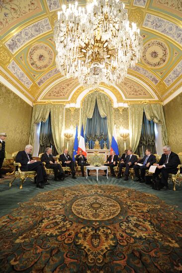 Vladimir Putin meets with Francois Hollande in the Kremlin