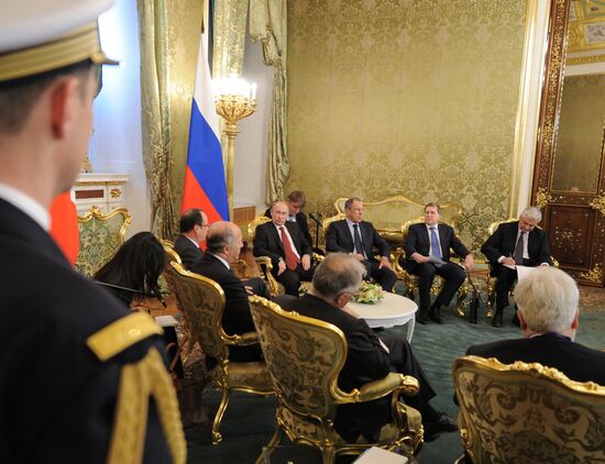 Vladimir Putin meets with Francois Hollande in the Kremlin