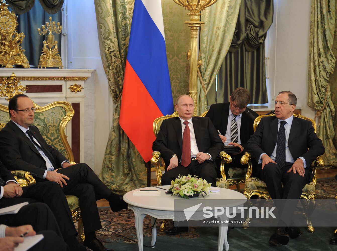 Vladimir Putin meets with Francois Hollande in the Kremlin