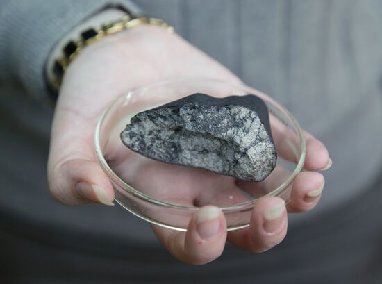 Examination of Chebarkul meteorite in Moscow laboratory