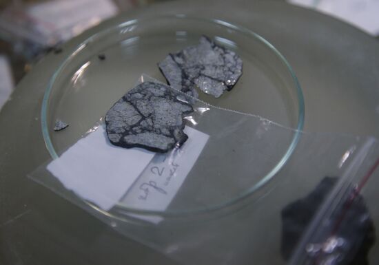 Examination of Chebarkul meteorite in Moscow laboratory