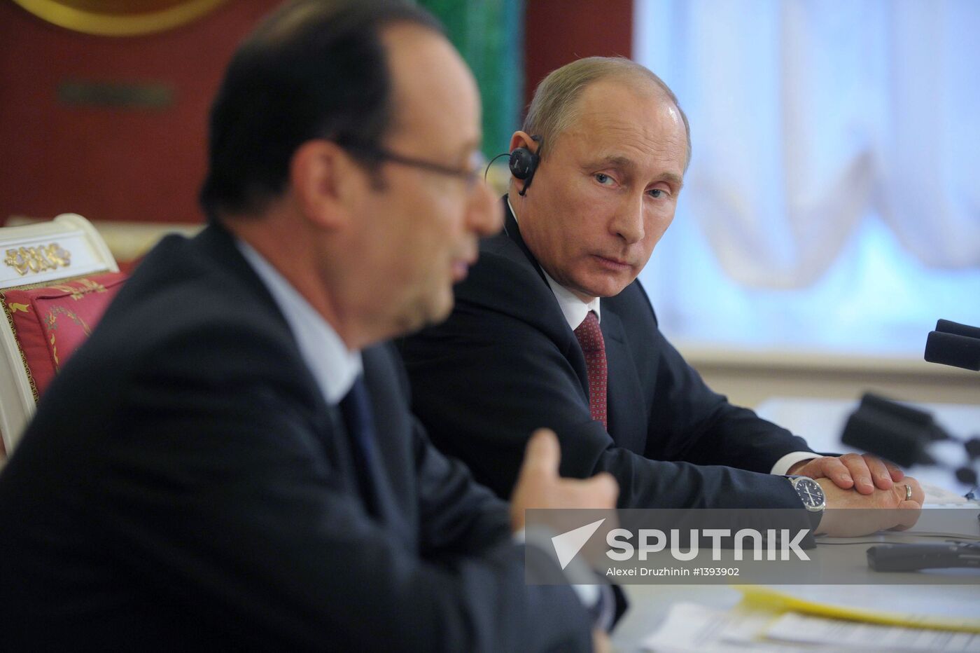 Vladimir Putin meets with Francois Hollande in the Kremlin