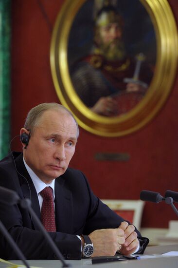 Vladimir Putin meets with Francois Hollande in the Kremlin
