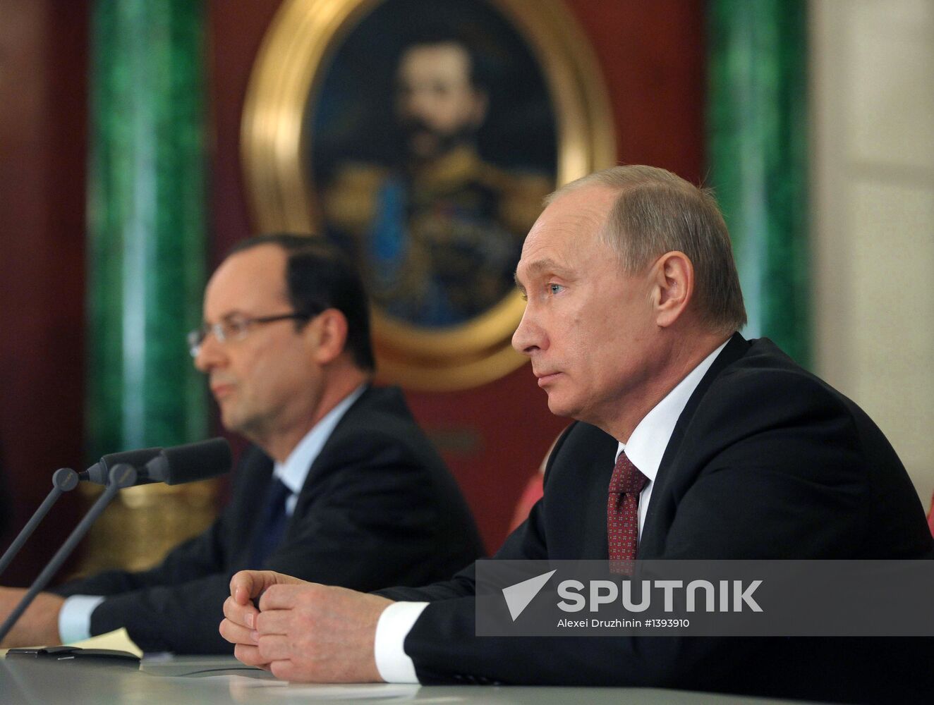 Vladimir Putin meets with Francois Hollande in the Kremlin