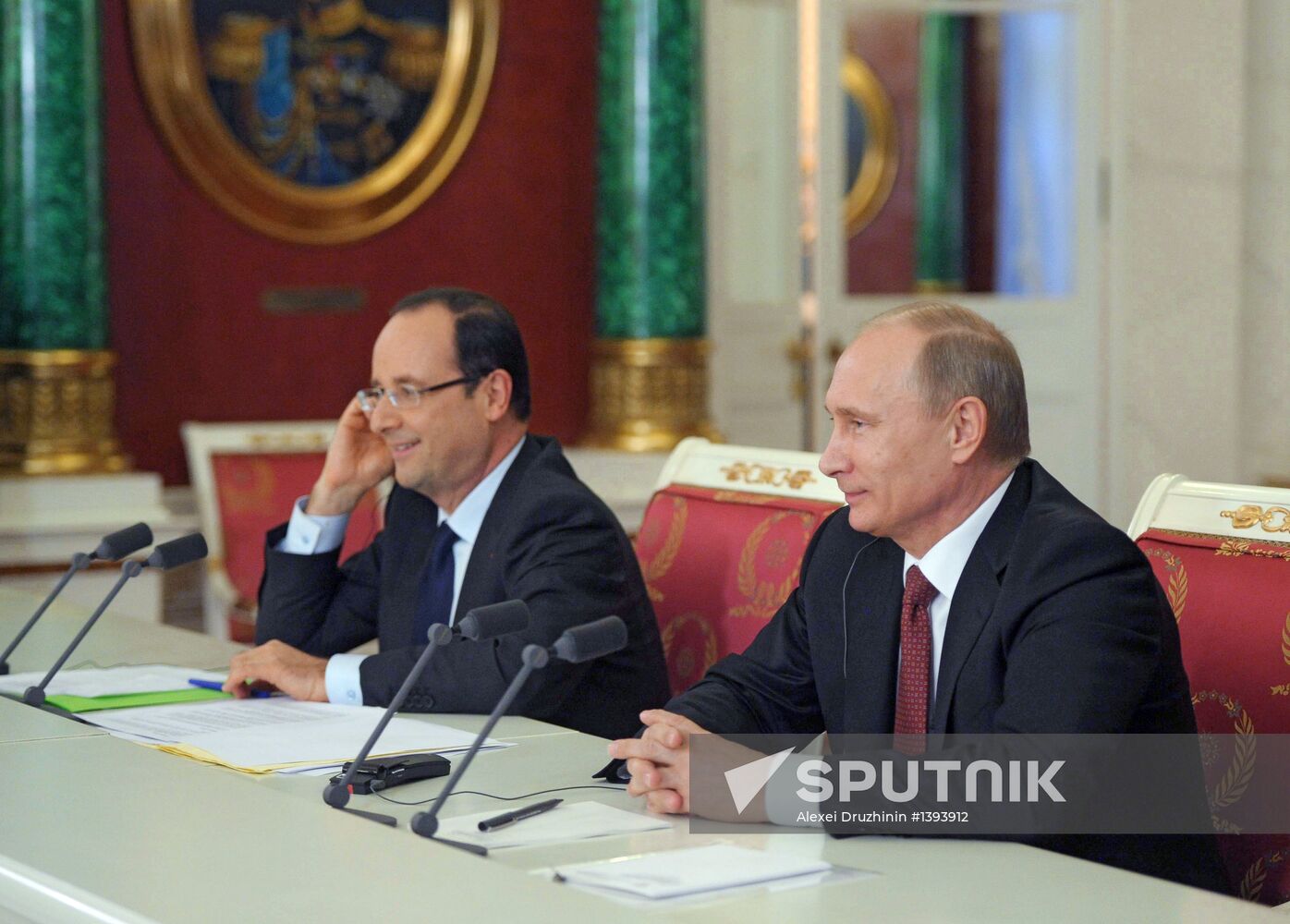 Vladimir Putin meets with Francois Hollande in the Kremlin