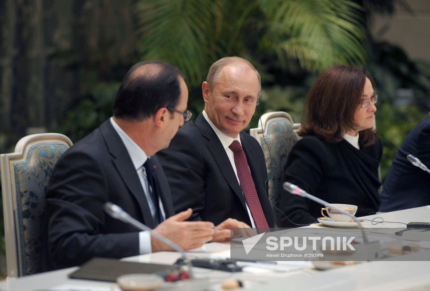 Vladimir Putin meets with Francois Hollande in the Kremlin