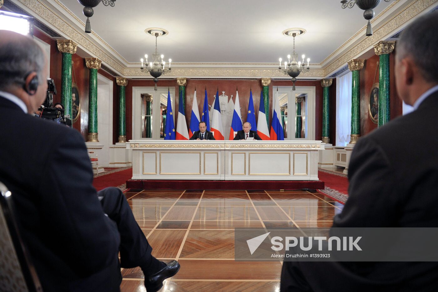 Vladimir Putin meets with Francois Hollande in the Kremlin