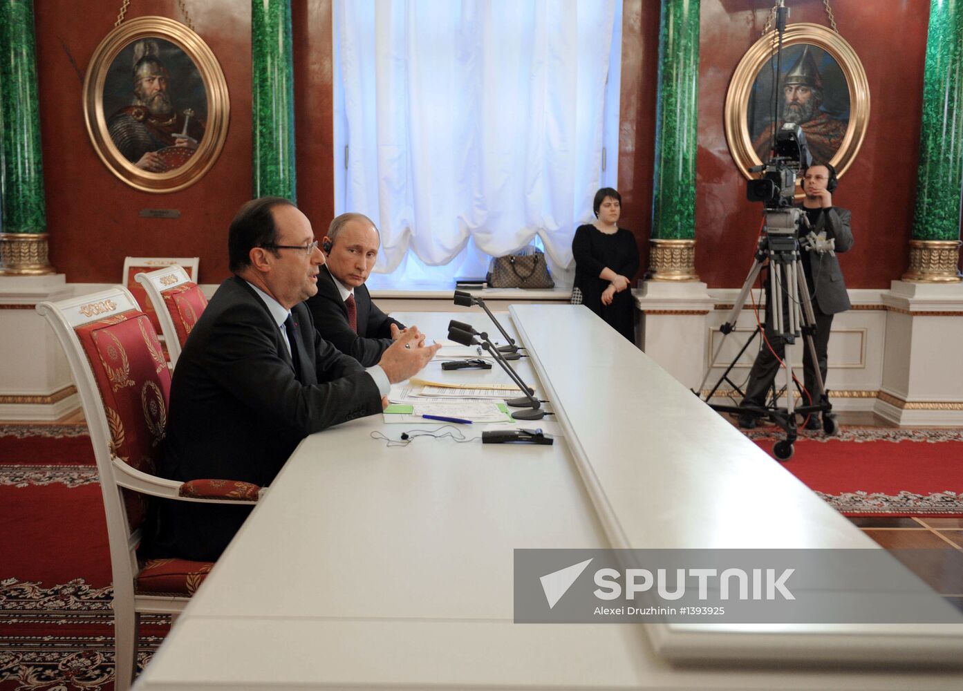 Vladimir Putin meets with Francois Hollande in the Kremlin