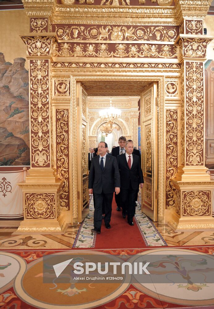 Vladimir Putin meets with Francois Hollande in the Kremlin