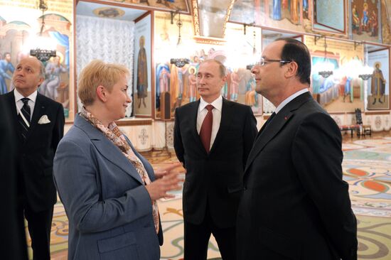 Vladimir Putin meets with Francois Hollande in the Kremlin