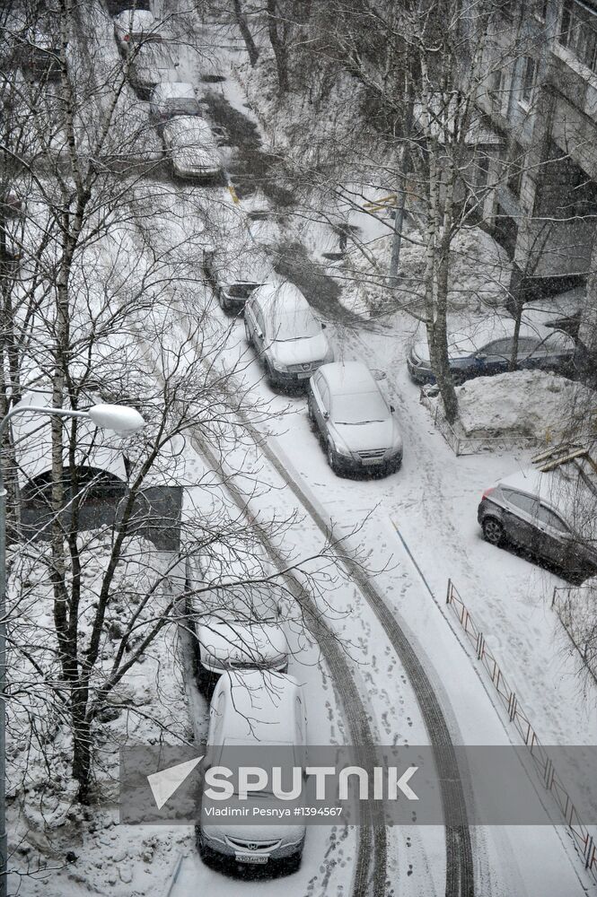 Snowfall in Moscow