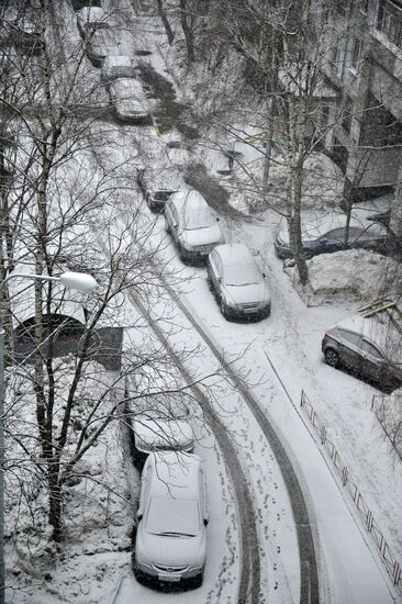Snowfall in Moscow