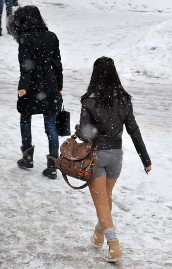 Snowfall in Moscow