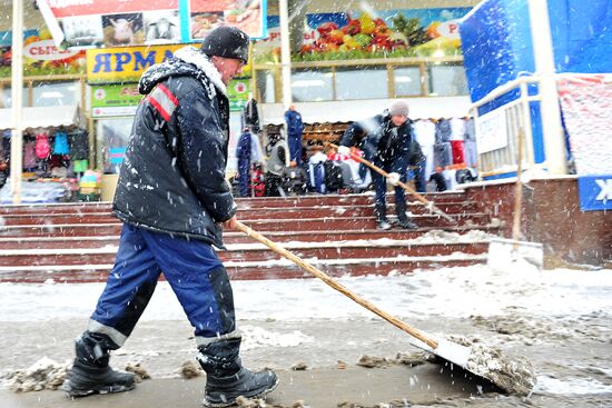 Snowfall in Moscow