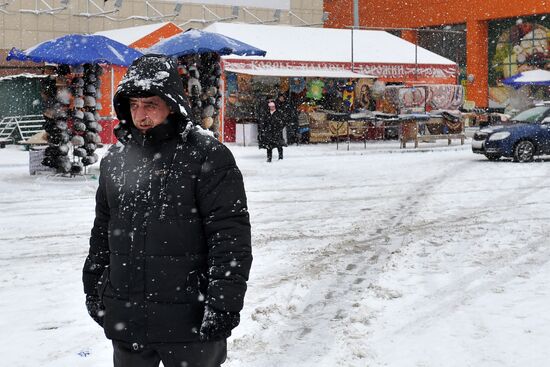 Snowfall in Moscow