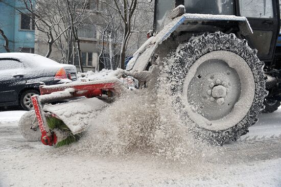 Snowfall in Moscow
