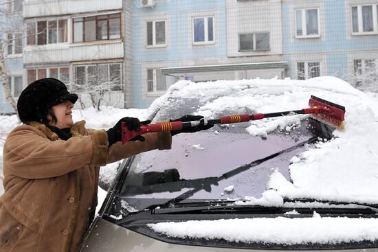 Snowfall in Moscow