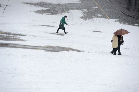 Snowfall in Moscow