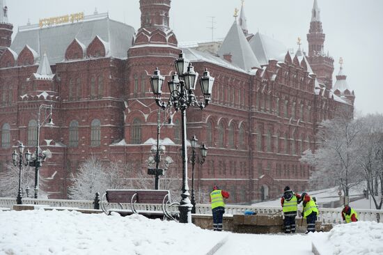 Snowfall in Moscow
