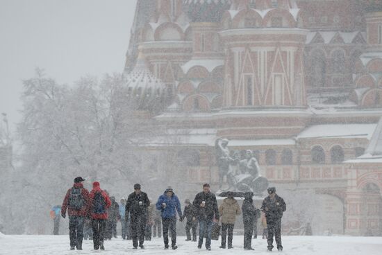 Snowfall in Moscow