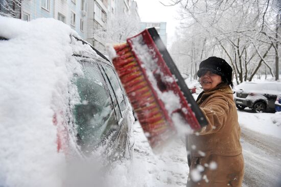 Snowfall in Moscow