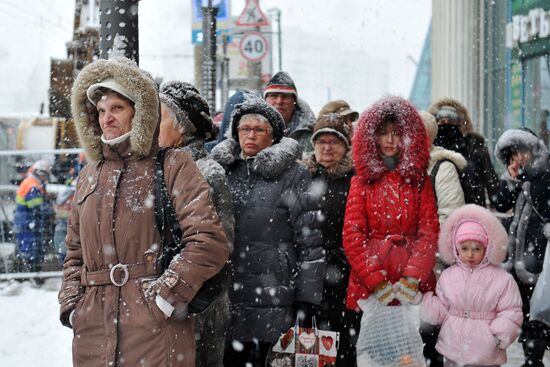 Snowfall in Moscow