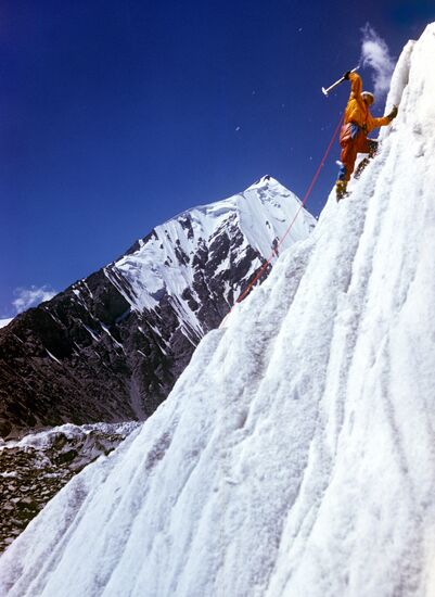 Mountaineer ascending