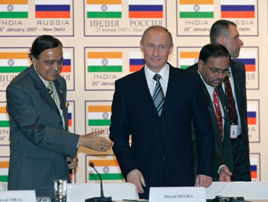 VLADIMIR PUTIN, INDIA